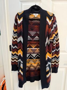 Missoni Knit Top - Black & Mustard Chevron